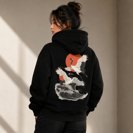 Japan Cranes 01 — Hoodie