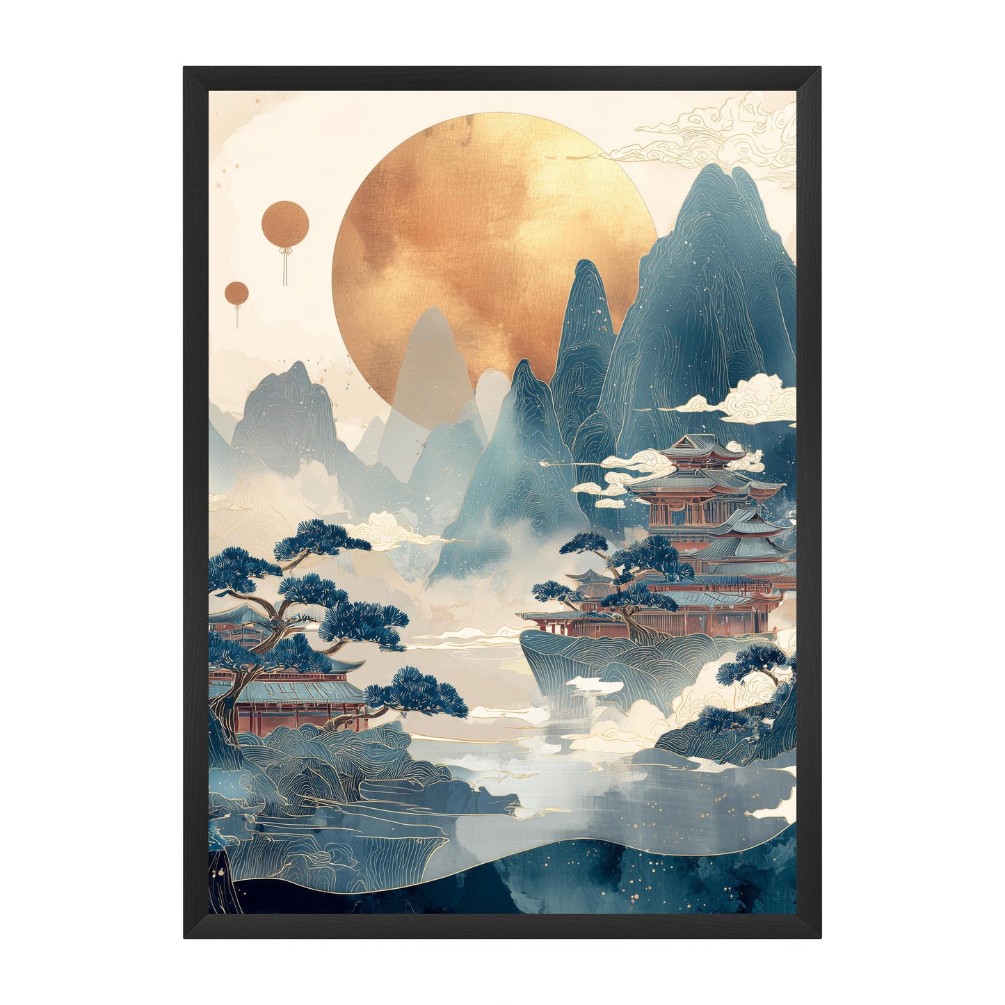Japan Village — Wooden Framed Poster