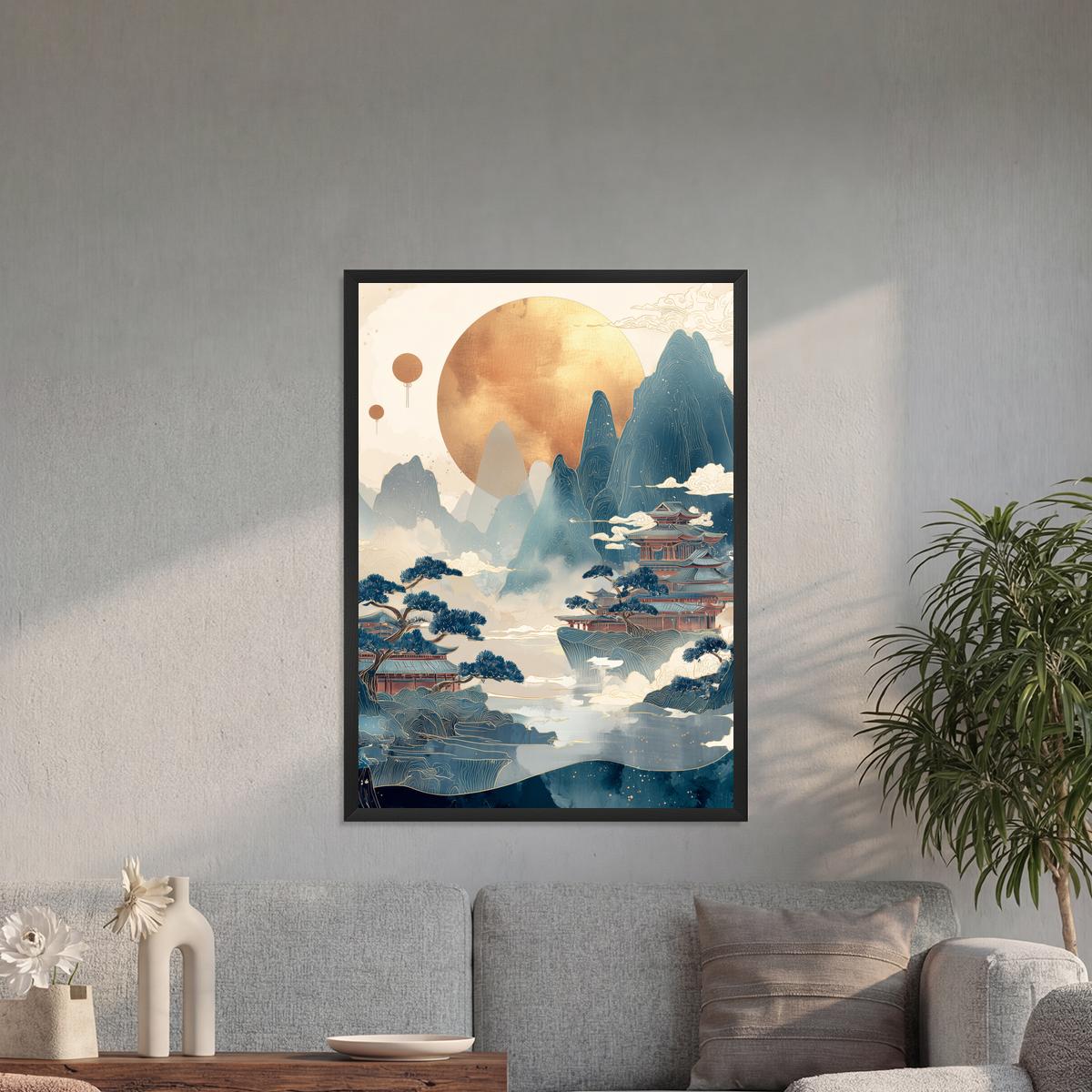 Japan Village — Wooden Framed Poster