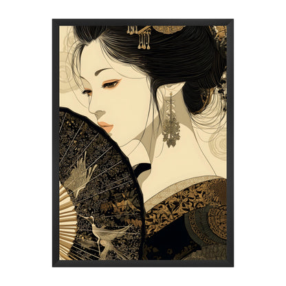 Japanese Geisha 02 — Wooden Framed Poster