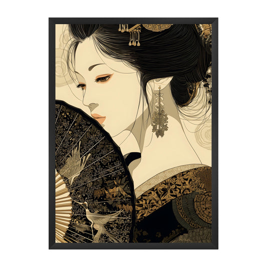 Japanese Geisha 02 — Wooden Framed Poster