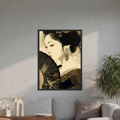 Japanese Geisha 02 — Wooden Framed Poster