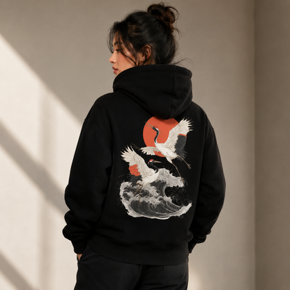 Japan Cranes 01  — Hoodie