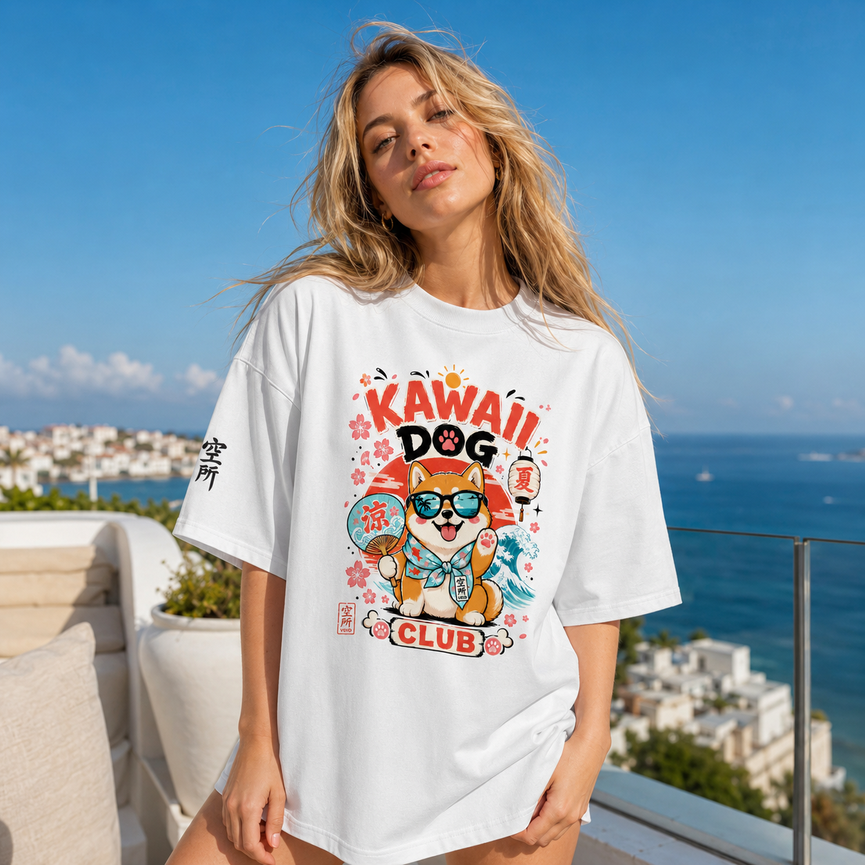 Kawaii Dog — Camiseta Oversized