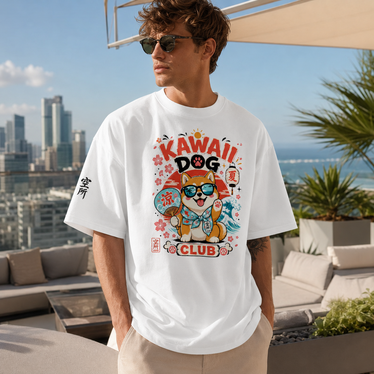 Kawaii Dog — Camiseta Oversized