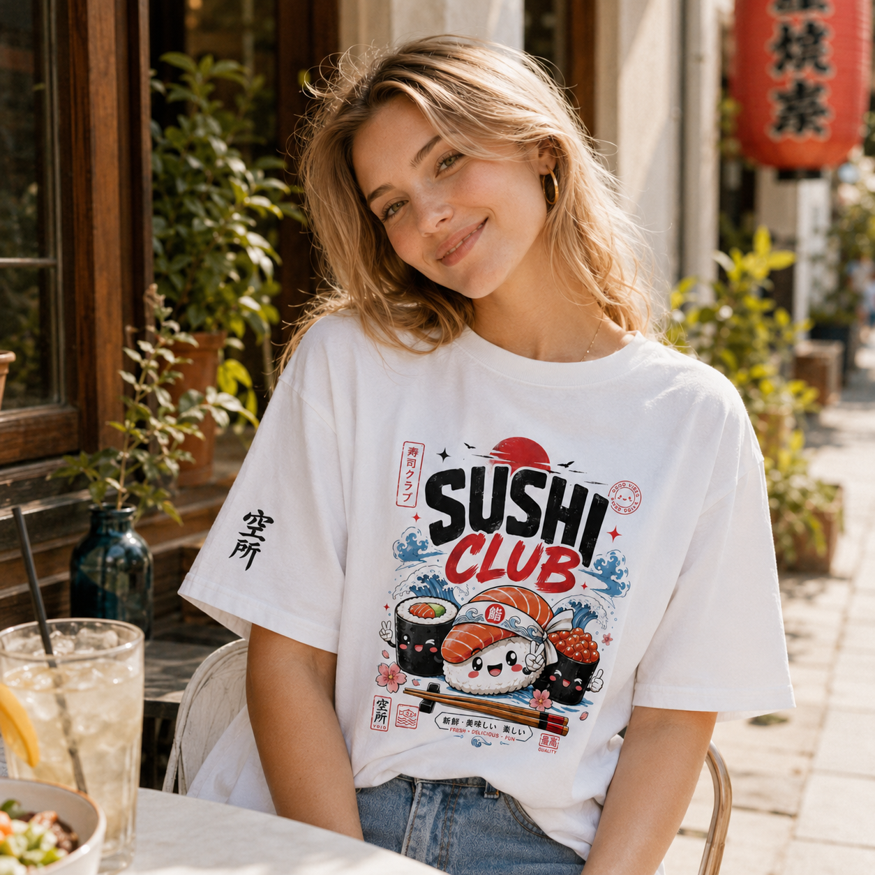 Sushi Club — Camiseta Oversized
