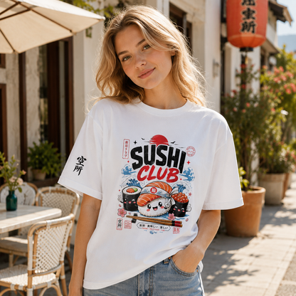 Sushi Club — Camiseta Oversized