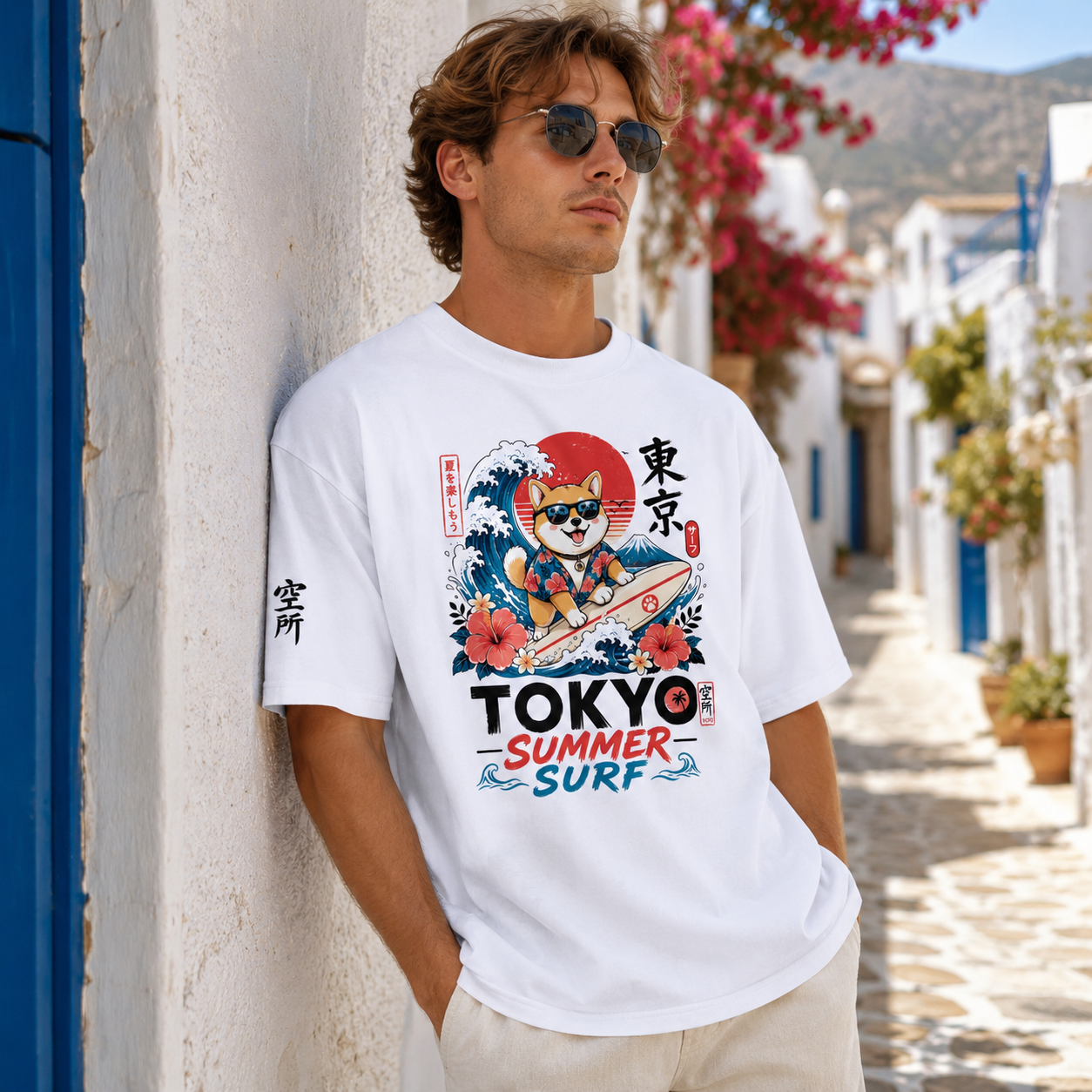 Tokyo Summer Surf — Oversized Tee
