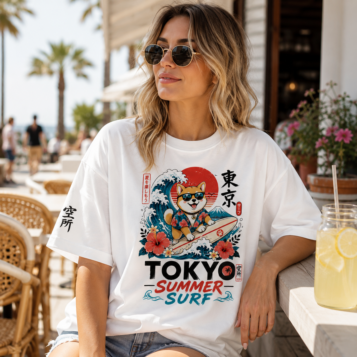 Tokyo Summer Surf — Oversized Tee