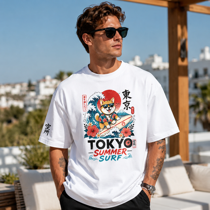Tokyo Summer Surf — Oversized Tee